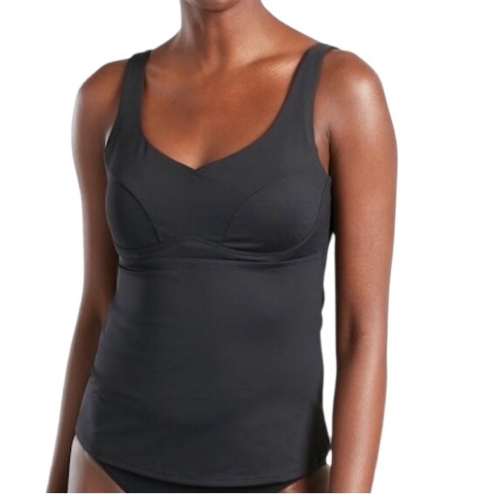 ATHLETA black underwire Bondi Bra Cup swim Tankini Top 32B/C NWT